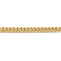 Sophia Jewelers 14K Yellow Gold Miami Cuban Necklace with Polished 6mm Chain