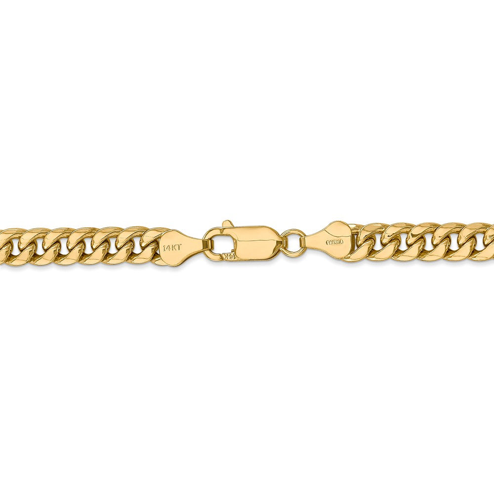 Sophia Jewelers 14K Yellow Gold Miami Cuban Necklace with Polished 6mm Chain
