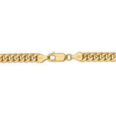 Sophia Jewelers 14K Yellow Gold Miami Cuban Necklace with Polished 6mm Chain