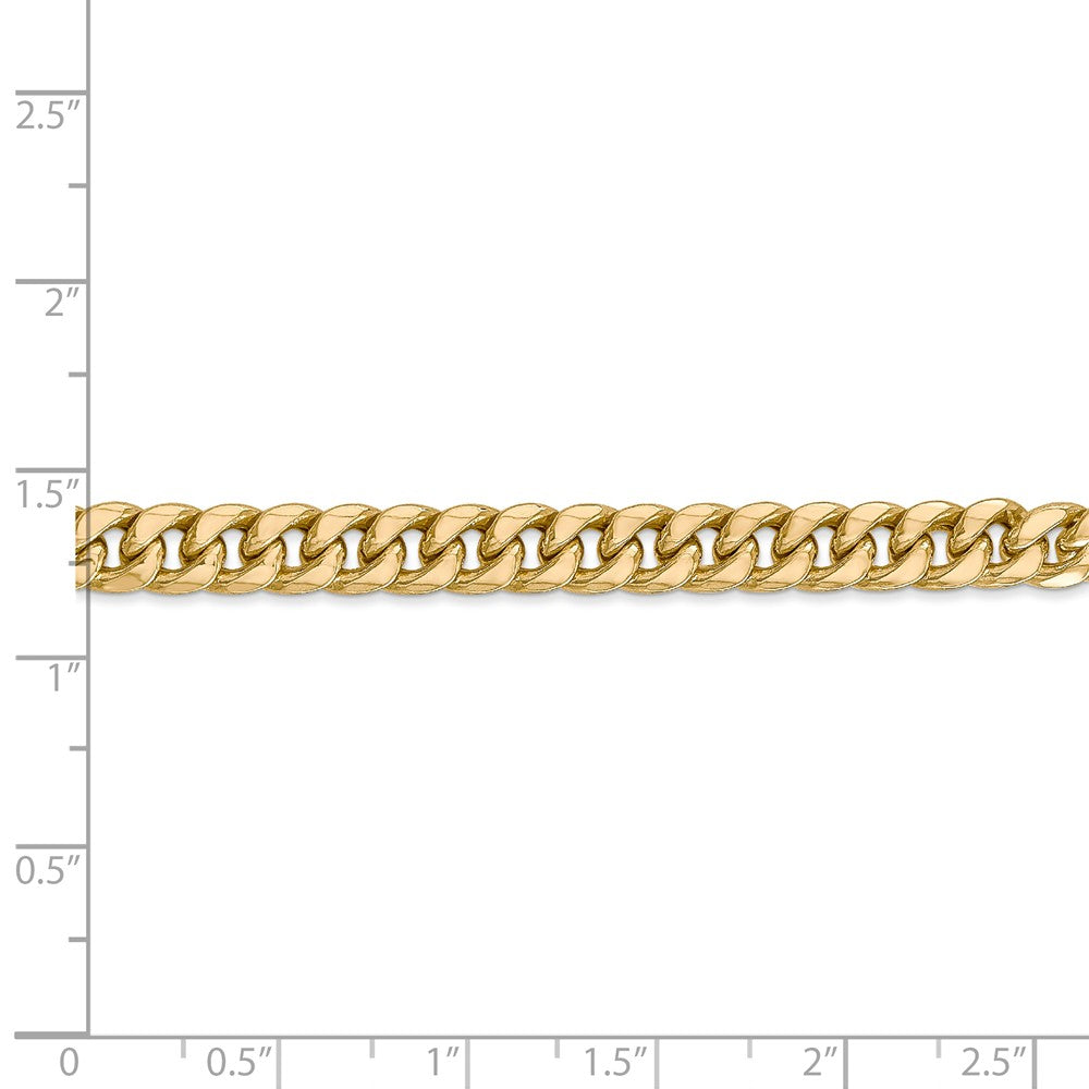 14K Yellow Gold 6mm Semi-Solid Miami Cuban Chain