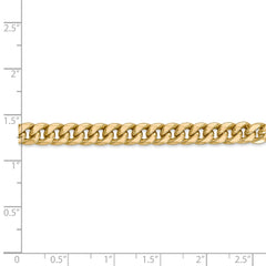 14K Yellow Gold 6mm Semi-Solid Miami Cuban Chain