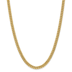 Sophia Jewelers 14K Yellow Gold Miami Cuban Necklace with Polished 6mm Chain