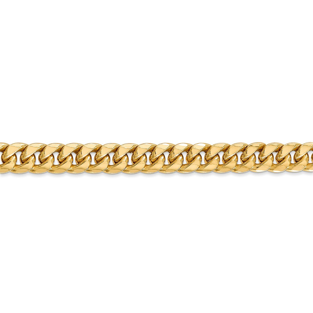 14K Yellow Gold Miami Cuban Chain Necklace Polished Hollow 20-Inch