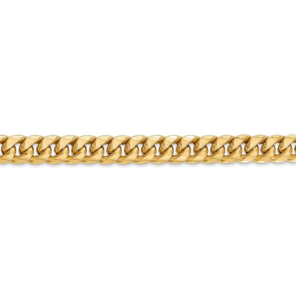 14K Yellow Gold 6.75mm Semi-Solid Miami Cuban Chain