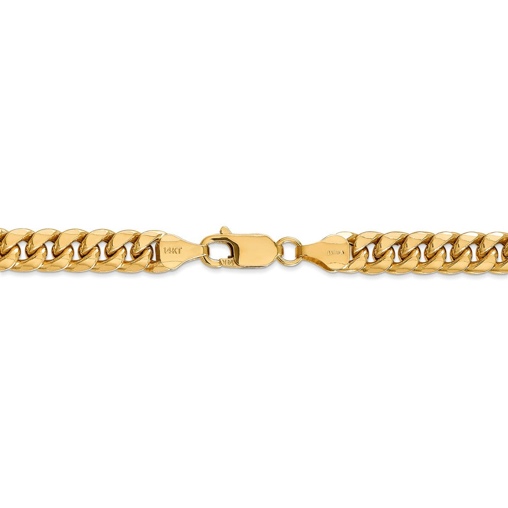 14K Yellow Gold Miami Cuban Chain Necklace Polished Hollow 20-Inch