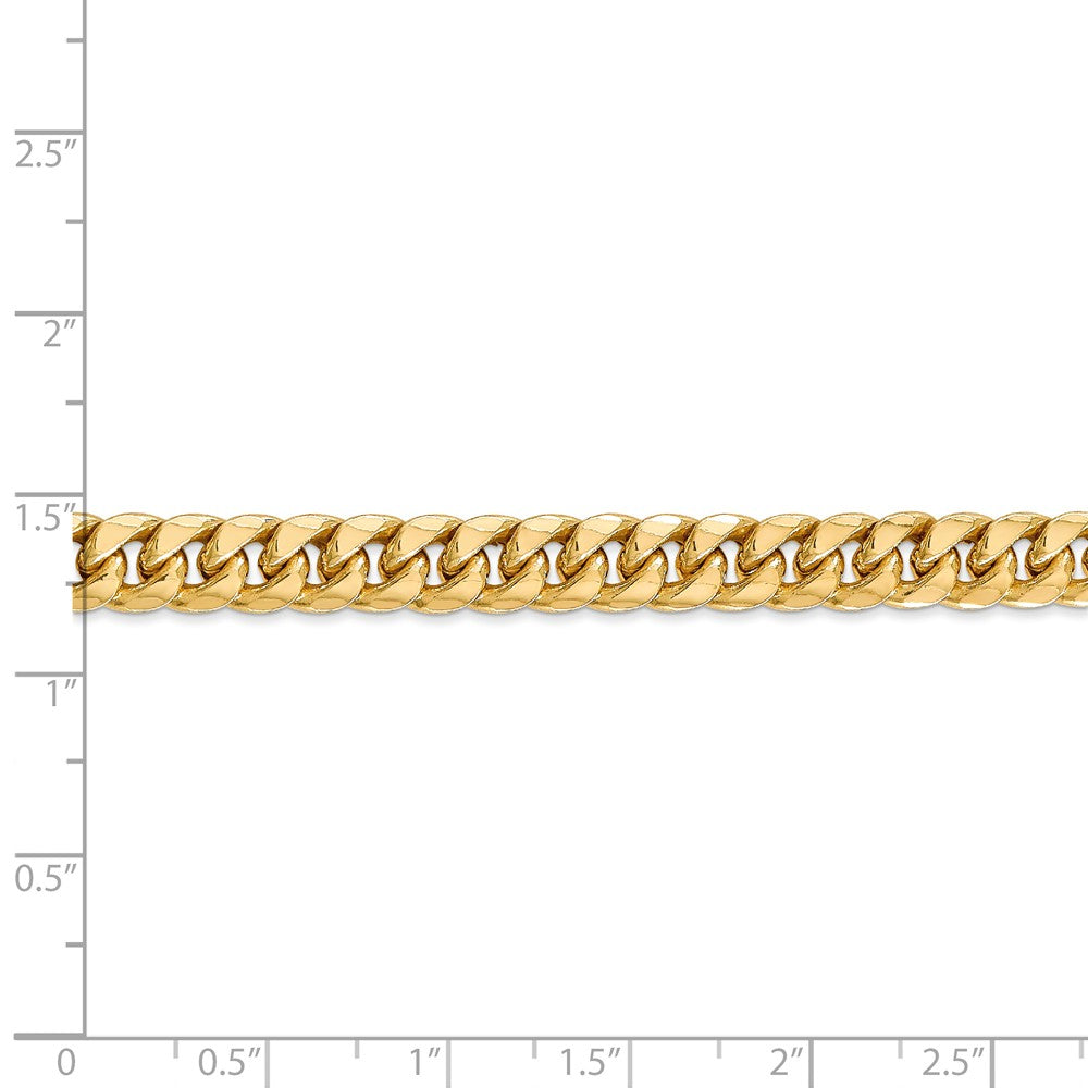 14K Yellow Gold 6.75mm Semi-Solid Miami Cuban Chain