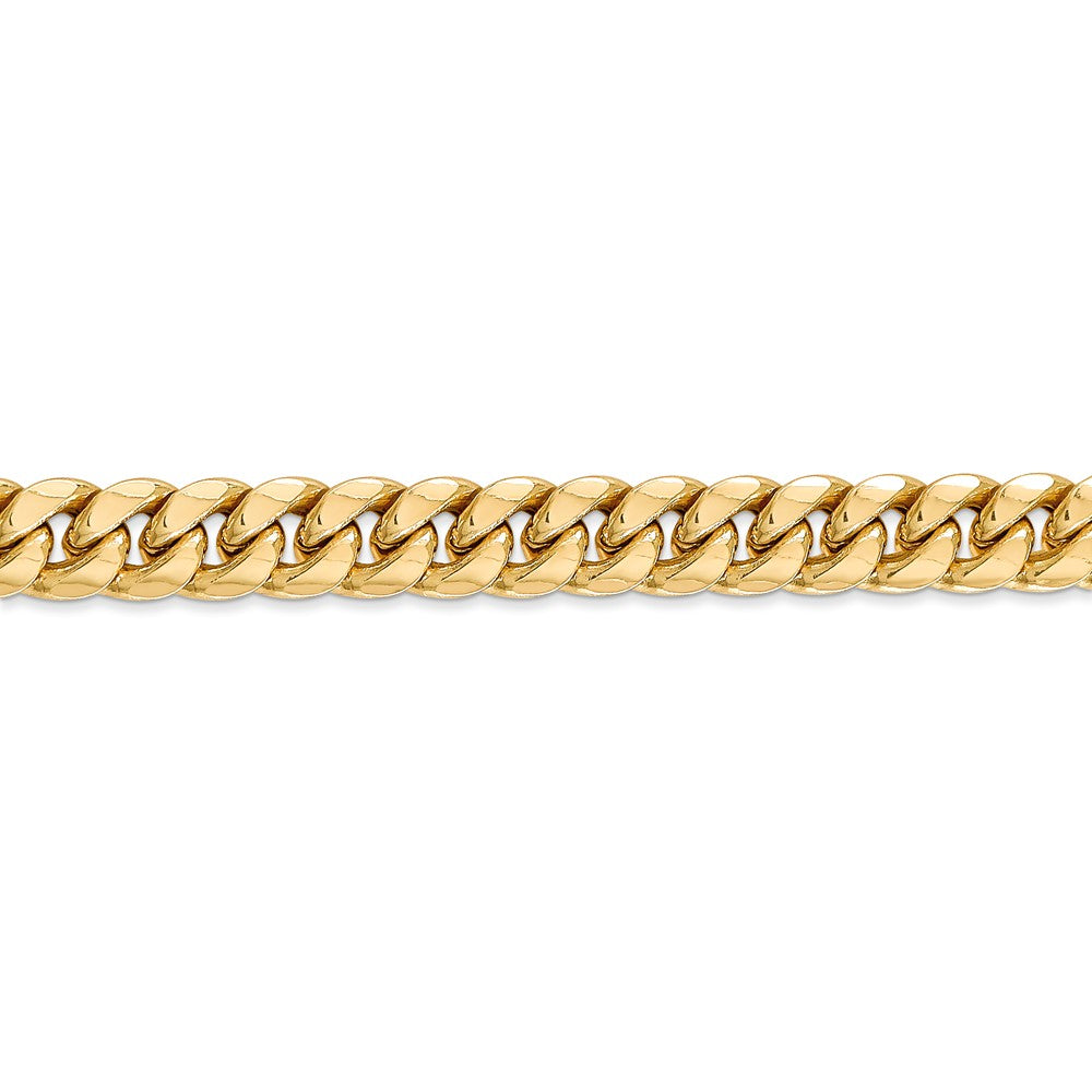 14K Yellow Gold 7.3mm Semi-Solid Miami Cuban Chain