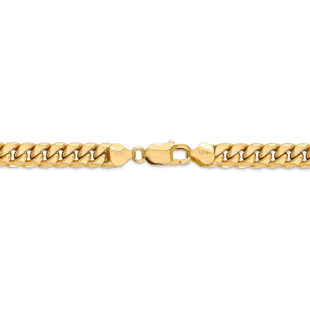 14K Yellow Gold 7.3mm Semi-Solid Miami Cuban Chain