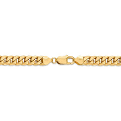 14K Yellow Gold 7.3mm Semi-Solid Miami Cuban Chain