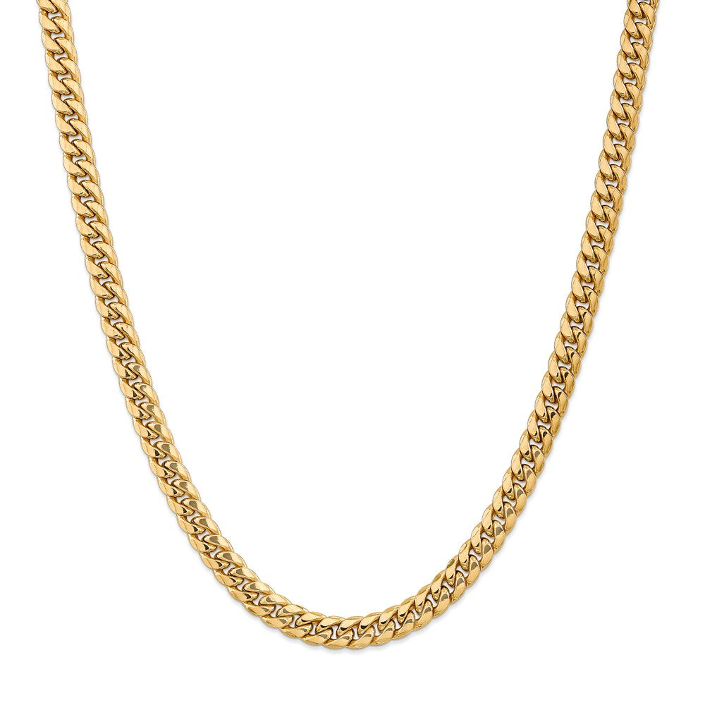 14K Yellow Gold Miami Cuban Chain with Polished Finish 7.3mm