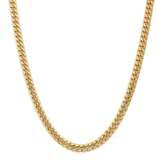 14K Yellow Gold Miami Cuban Chain with Polished Finish 7.3mm