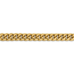 14K Yellow Gold Miami Cuban Necklace with Polished Finish, 20