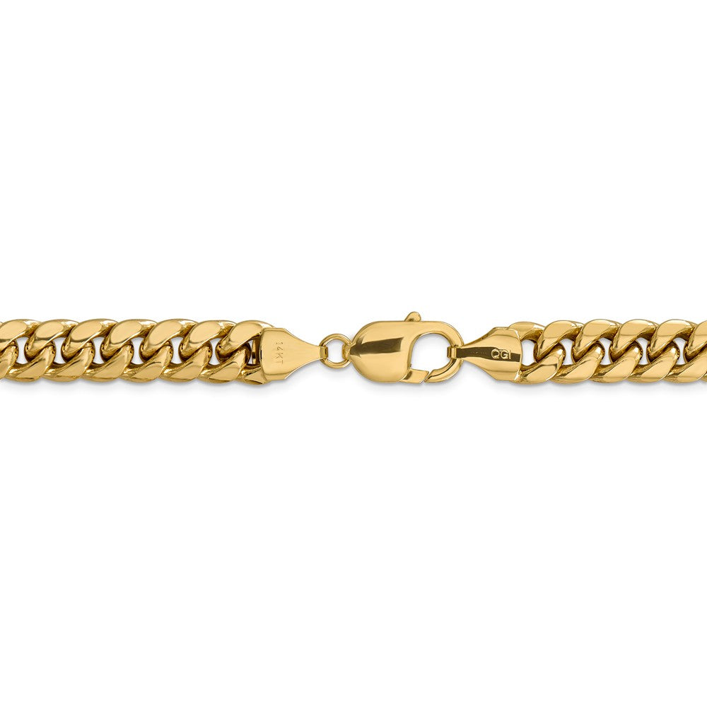14K Yellow Gold Miami Cuban Necklace with Polished Finish, 20