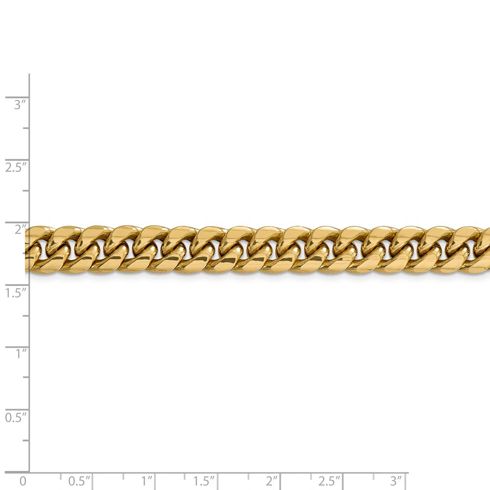 14K Yellow Gold 9.3mm Semi-Solid Miami Cuban Chain