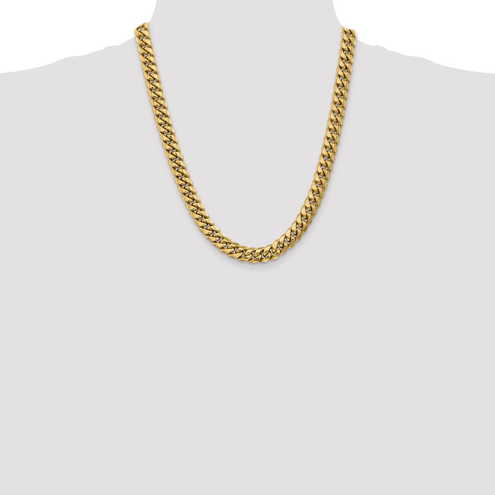 14K Yellow Gold Miami Cuban Necklace with Polished Finish, 20