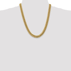 14K Yellow Gold Miami Cuban Necklace with Polished Finish, 20