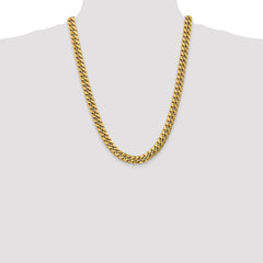 14K Yellow Gold Miami Cuban Necklace with Polished Finish, 20