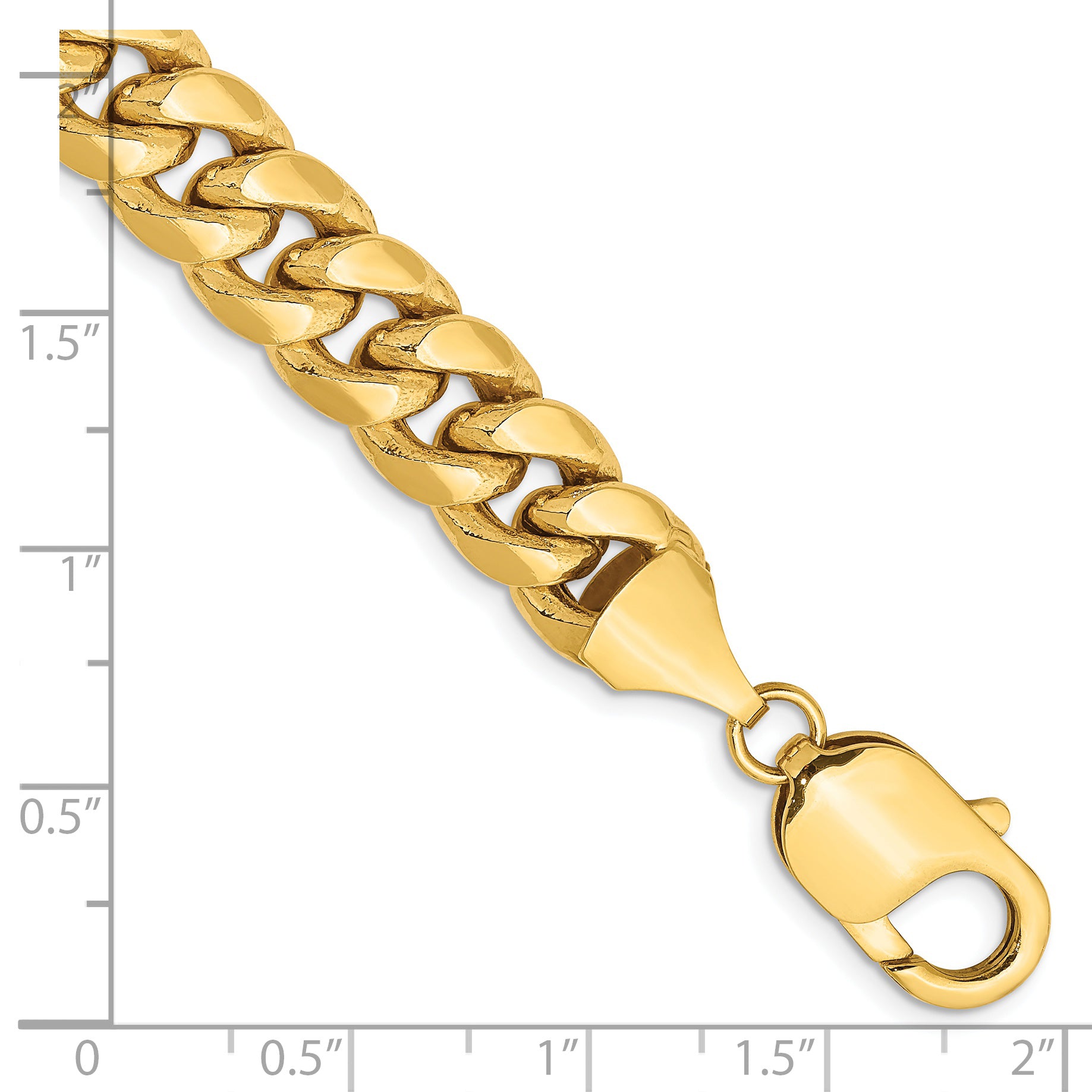 14K 8 inch 9.3mm Semi-Solid Miami Cuban with Lobster Clasp Bracelet Secondary image