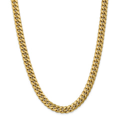 14K Yellow Gold Miami Cuban Necklace with Polished Finish, 20