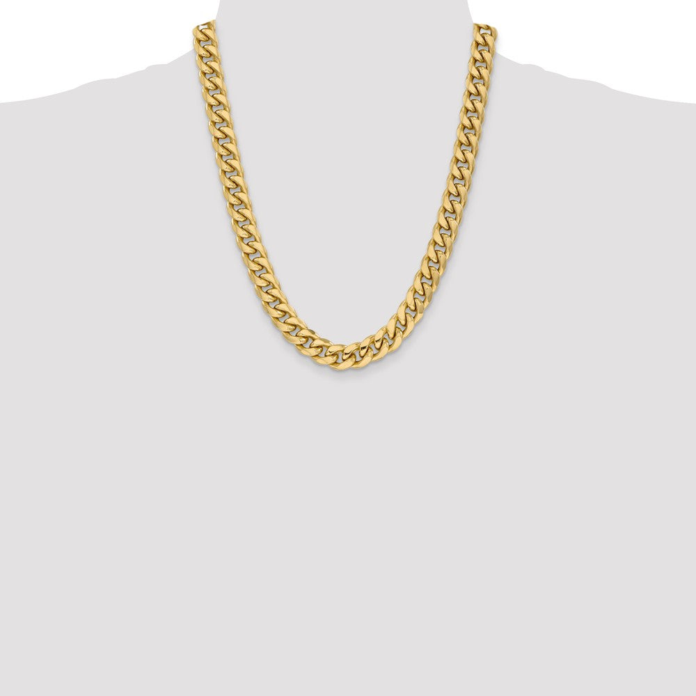 14K Yellow Gold 11mm Semi-Solid Miami Cuban Chain