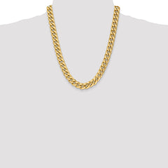 14K Yellow Gold 11mm Semi-Solid Miami Cuban Chain