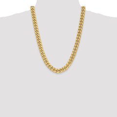 14K Yellow Gold 11mm Semi-Solid Miami Cuban Chain