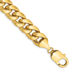 14K 9 inch 11mm Semi-Solid Miami Cuban with Lobster Clasp Chain
