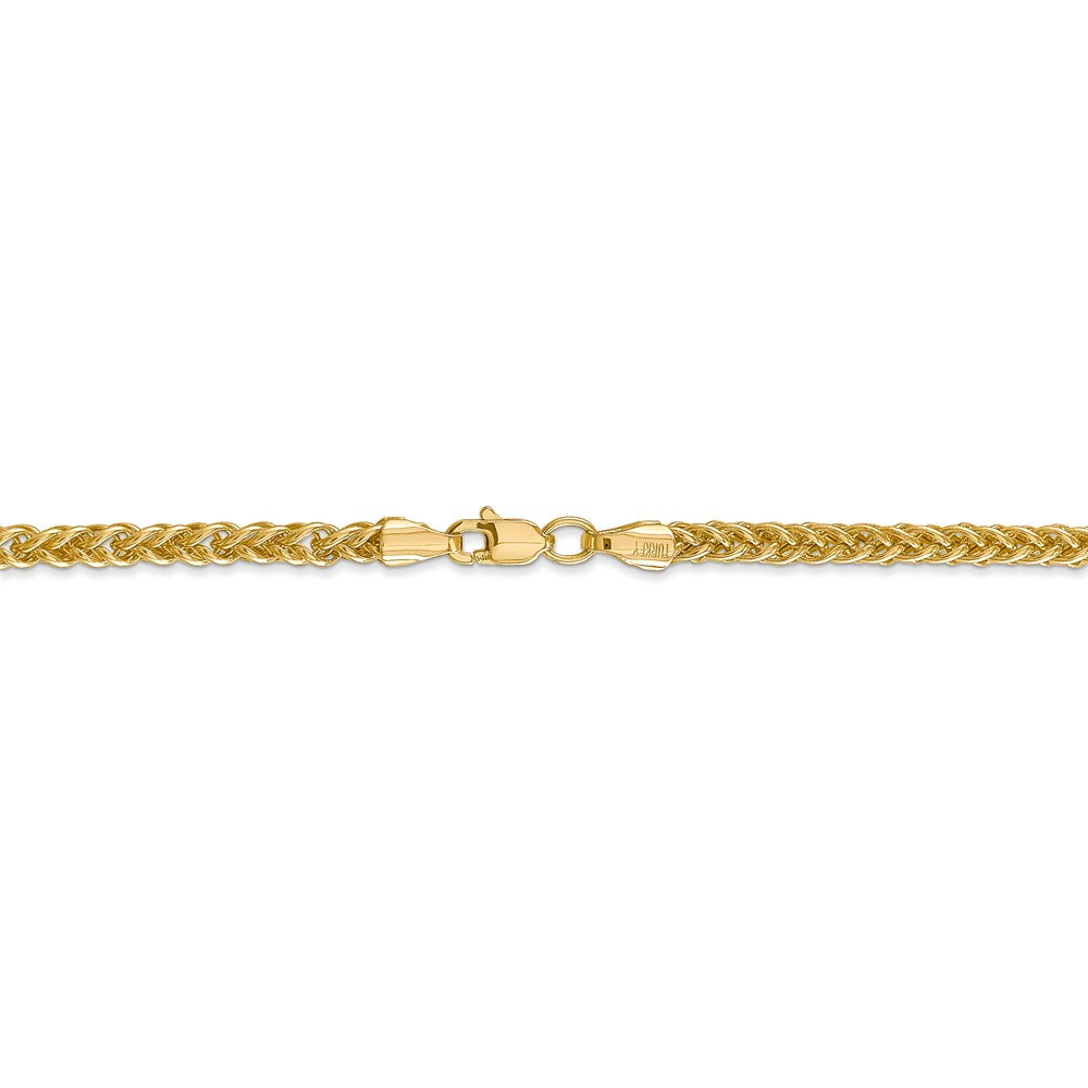 14K Yellow Gold Wheat Chain Necklace with Lobster Clasp, 18 Inch