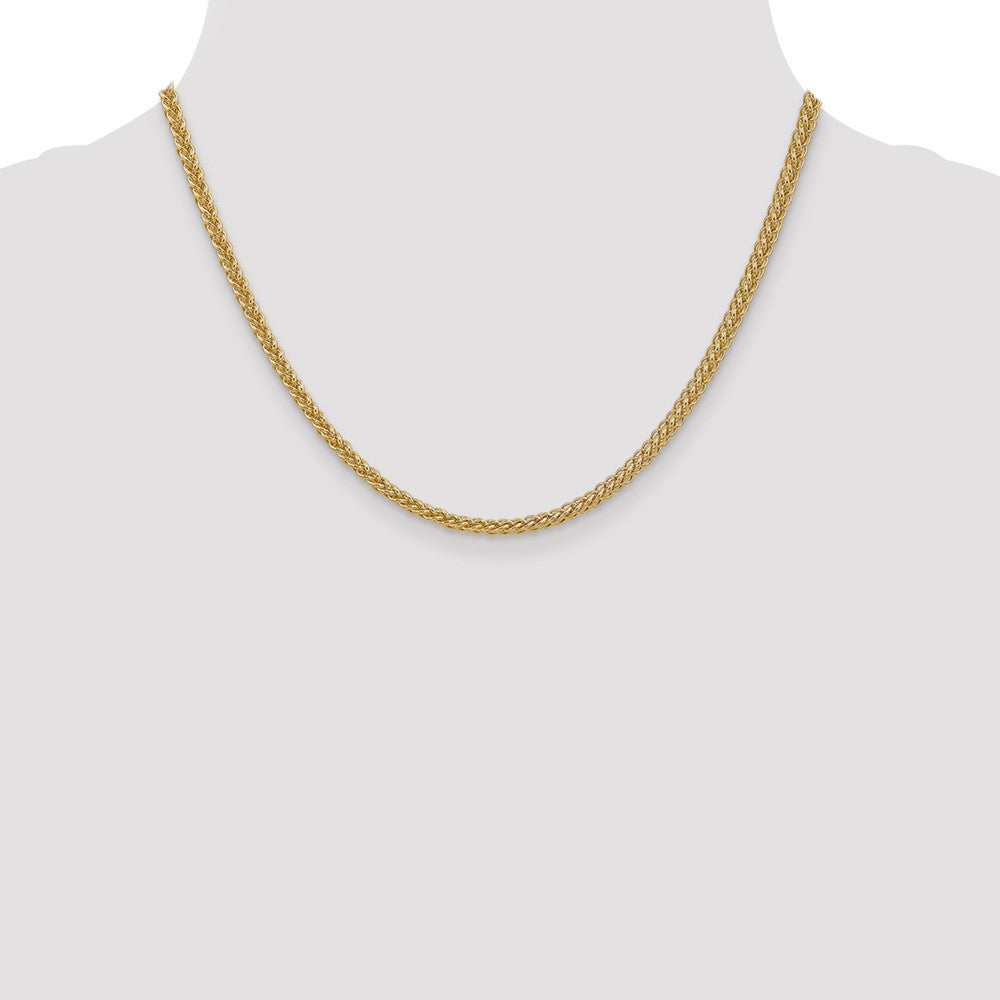 14K Yellow Gold Wheat Chain Necklace with Lobster Clasp, 18 Inch