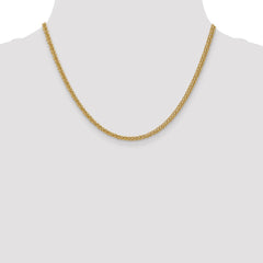 14K Yellow Gold Wheat Chain Necklace with Lobster Clasp, 18 Inch