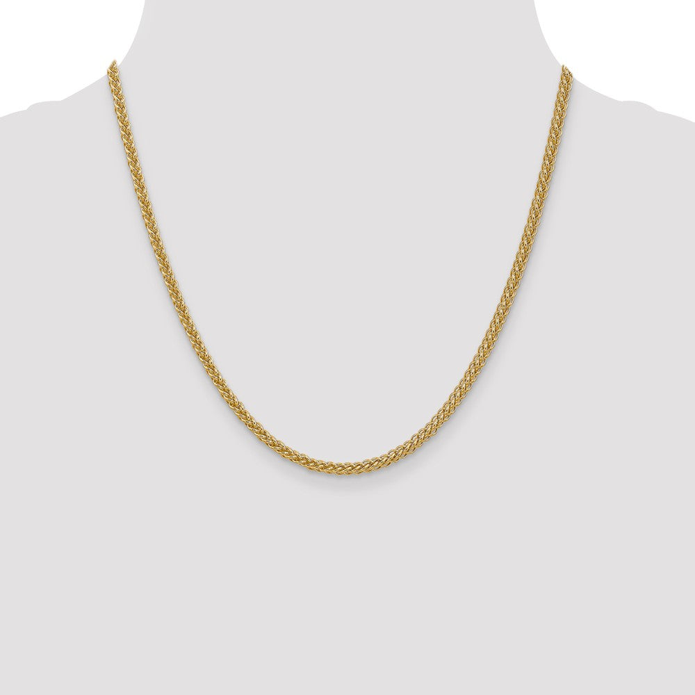 14K Yellow Gold Wheat Chain Necklace with Lobster Clasp, 18 Inch
