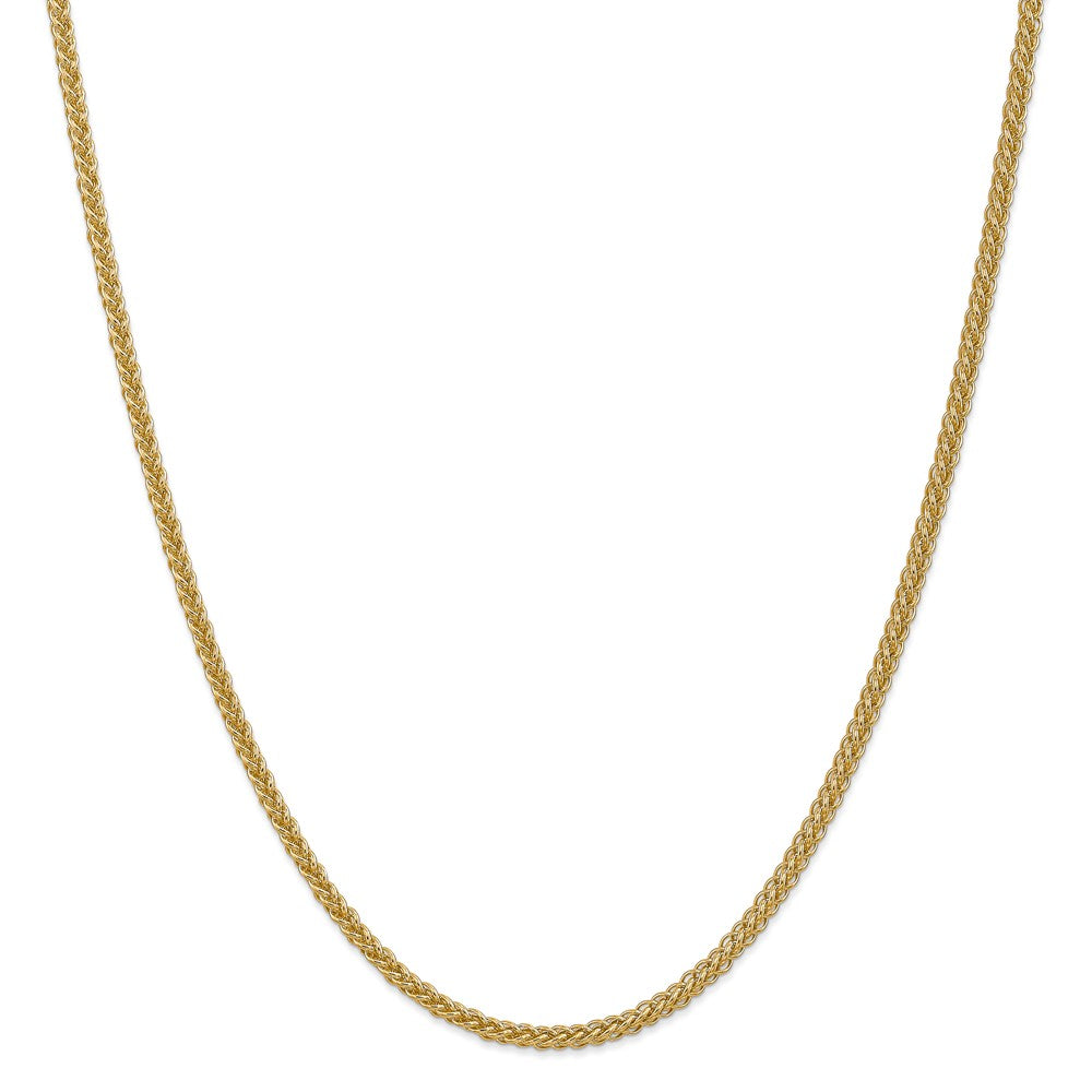 14K Yellow Gold Wheat Chain Necklace with Lobster Clasp, 18 Inch