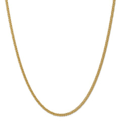 14K Yellow Gold Wheat Chain Necklace with Lobster Clasp, 18 Inch