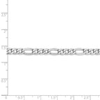 14K White Gold 5.75mm Semi-Solid Figaro Chain