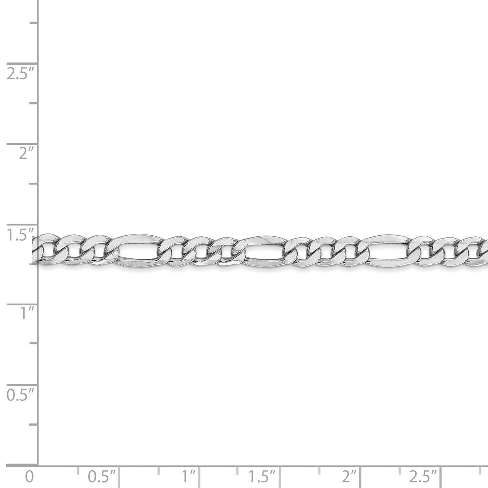 14K White Gold 5.75mm Semi-Solid Figaro Chain