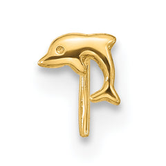 14K Gold Polished Dolphin Nose Ring for Women Elegant and Solid Design