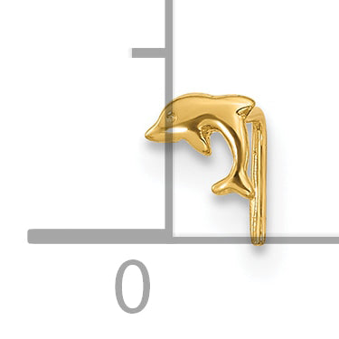 14K Gold Polished Dolphin Nose Ring for Women Elegant and Solid Design
