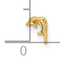 14K Gold Polished Dolphin Nose Ring for Women Elegant and Solid Design