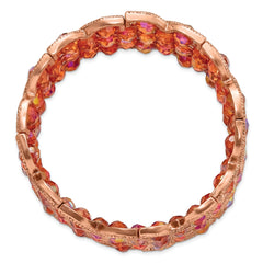 1928 Copper Acrylic Stretch Bracelet with Vintage-Inspired Charm