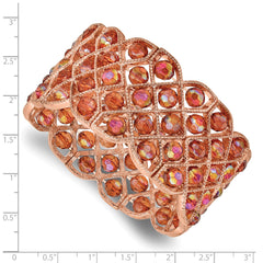 1928 Copper Acrylic Stretch Bracelet with Vintage-Inspired Charm