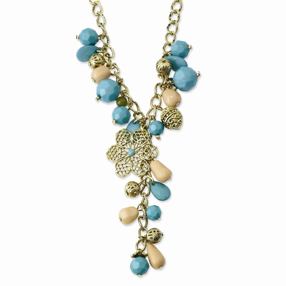 Sophia Jewelers Multi-Color Acrylic Fancy Necklace with Gold-Tone Accents