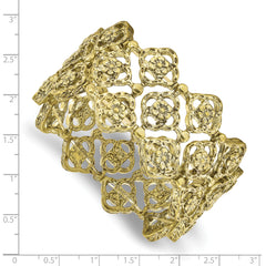 1928 Brass Tone Filigree Floral Stretch Bracelet for Women