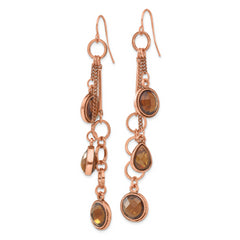 1928 Jewelry Copper-Tone Brown Acrylic Bead Dangle Earrings Vintage-Inspired