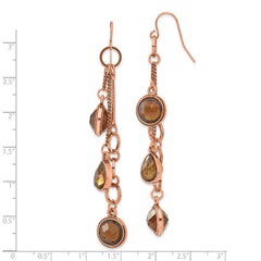 1928 Jewelry Copper-Tone Brown Acrylic Bead Dangle Earrings Vintage-Inspired
