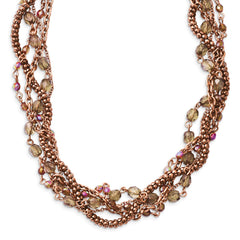 Sophia Jewelers Multicolor Acrylic Beads Twisted Fancy Necklace 16in