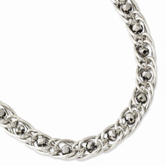 Silver-tone Hematite Glass & Acrylic Beads 17in Necklace