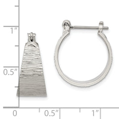 **1928 Silver-Tone Textured Small Hoop Earrings with Polished Finish**
