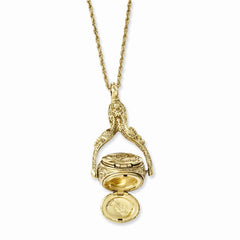 Gold-Tone 30in Fancy Locket Necklace with Lobster Clasp by Sophia Jewelers