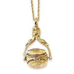 Gold-Tone 30in Fancy Locket Necklace with Lobster Clasp by Sophia Jewelers