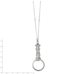 Silver-tone Cultura Simulated Pearls & Crystal Magnifying Necklace